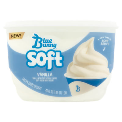 Blue Bunny Vanilla Soft Frozen Dairy Dessert, 46 fl oz, 46 Fluid ounce