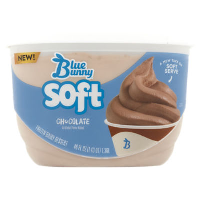 Blue Bunny Chocolate Soft Frozen Dairy Dessert, 46 fl oz, 46 Fluid ounce