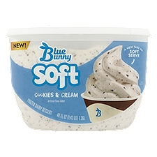 Blue Bunny Cookies & Cream Soft Frozen Dairy Dessert, 46 fl oz