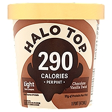 Halo Top Chocolate Vanilla Twist Light Ice Cream, 1 pint, 1 Pint