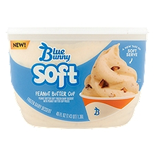 Blue Bunny Peanut Butter Soft Frozen Dairy Dessert with Peanut Butter Cup Pieces, 46 fl oz