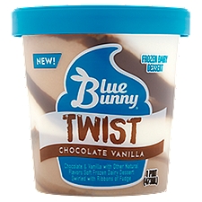 Blue Bunny Twist Chocolate Vanilla Frozen Dairy Dessert, 1 pint