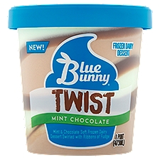 Blue Bunny Twist Mint Chocolate Frozen Dairy Dessert, 1 pint
