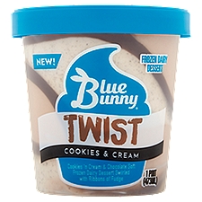 Blue Bunny Twist Cookies & Cream Frozen Dairy Dessert, 1 pint