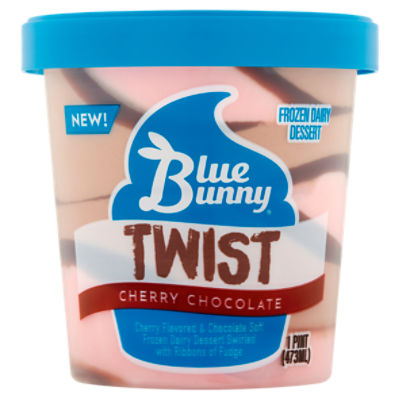 Blue Bunny Twist Cherry Chocolate Frozen Dairy Dessert, 1 pint