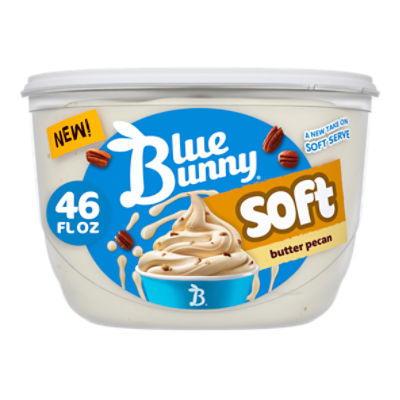 Blue Bunny Butter Pecan Soft Frozen Dairy Dessert, 46 fl oz