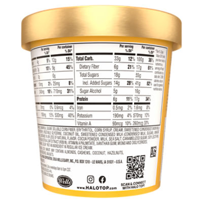 Halo Top Caramel Cookie Crunch Light Ice Cream, 1 pint