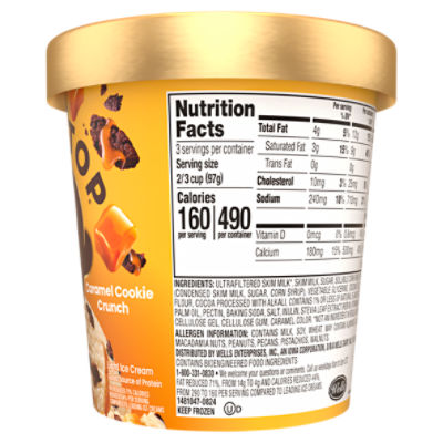 Halo Top Caramel Cookie Crunch Light Ice Cream, 1 pint