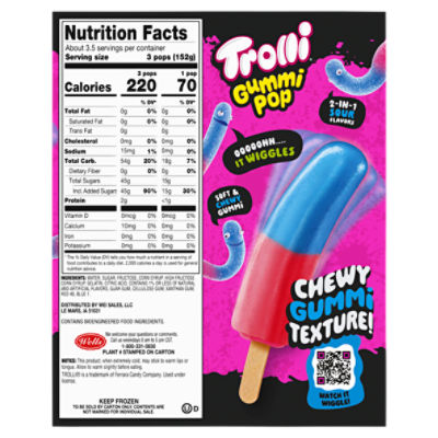 Trolli Gummi Grape Strawberry Pop, 1.65 fl oz, 10 count