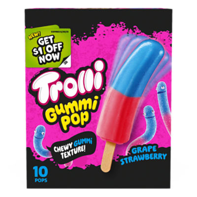 Trolli Gummi Grape Strawberry Pop, 1.65 fl oz, 10 count