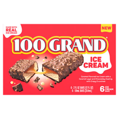 100 Grand Ice Cream Bars, 2 fl oz, 6 count