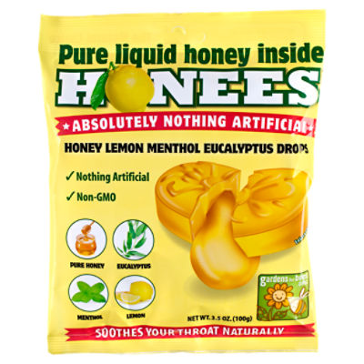 Honees Honey Lemon Menthol Eucalytpus Drops, 20 count, 3.5 oz, 20 Each