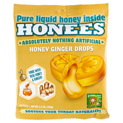 Honees Honey Ginger Drops, 20 count, 3.5 oz