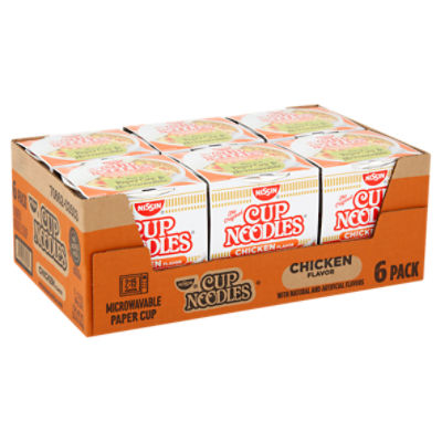 Nissin The Original Cup Noodles Chicken Flavor Ramen Noodle Soup, 2.25 oz, 6 count
No Added MSG*
*Contains Small Amounts of Naturally Occurring Glutamates