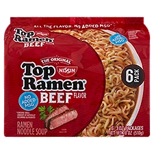 Nissin Top Ramen Beef Flavor, Ramen Noodle Soup, 18 Ounce