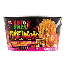 Nissin Hot & Spicy Fire Wok Scorchin' Sesame Shrimp Flavor Stir Fry Asian Noodles in Sauce, 4.55 oz, 4.55 Ounce