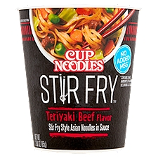 Nissin Cup Noodles Noodles, Stir Fry Teriyaki Beef Flavor, 3 Ounce