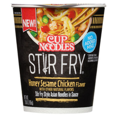 Nissin Cup Noodles Honey Sesame Chicken Flavor Stir Fry Style Asian Noodles in Sauce, 3.00 oz, 3 Ounce