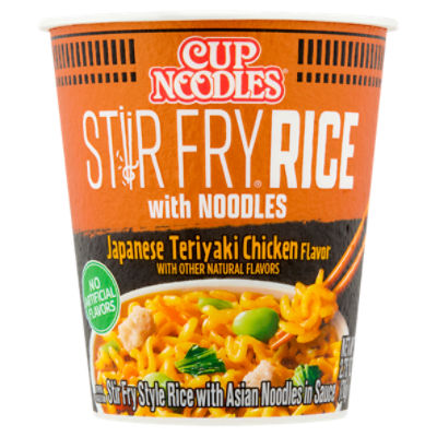 NISSIN Cup Noodles Stir Fry Japanese Teriyaki Chicken Flavor Rice with Noodles, 2.75 oz, 2.75 Ounce