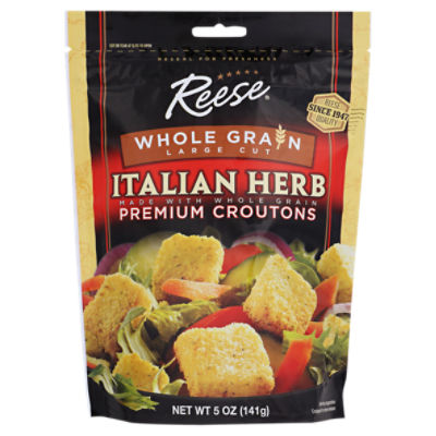 Reese Whole Grain Large Cut Italian Herb Premium Croutons, 5 oz, 6 Ounce