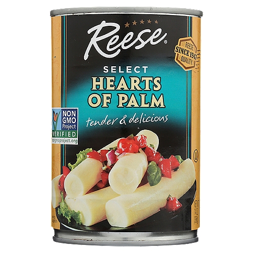 Reese Select Hearts of Palm, 14 oz
Hearts of Palm

Reese Hearts of Palm − tender hearts nurtured in the sunny tropics − add a deliciously different, creamy-tart flavor and crisp texture to your favorite salads. A cholesterol free food, Reese Hearts of Palm are a tasty snack or an exotic addition to a recipe.