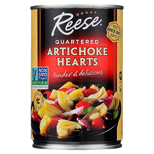 Reese Quartered Artichoke Hearts, 14 oz
Reese Artichokes deliciously dress up dips, salads, pasta, pizza, fish or poultry. These tender but meaty hearts with a divine taste are a pantry staple.