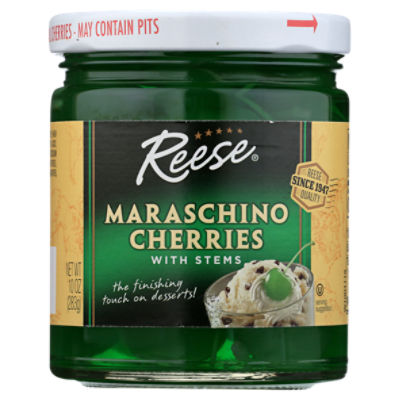 Reese Maraschino Cherries with Stems, 10 oz