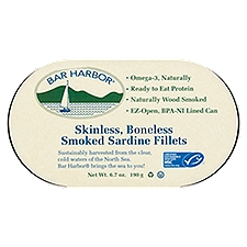 Bar Harbor Skinless, Boneless Smoked Sardine Fillets, 6.7 oz, 6.7 Ounce