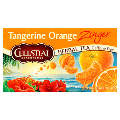 Celestial Seasonings Tangerine Orange Zinger Herbal Tea Bags, 20 count