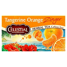 Celestial Seasonings Tangerine Orange Zinger Herbal Tea Caffeine Free, 20 Each