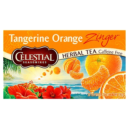 Celestial Seasonings Tangerine Orange Zinger Herbal Tea Bags, 20 count, 1.7 oz