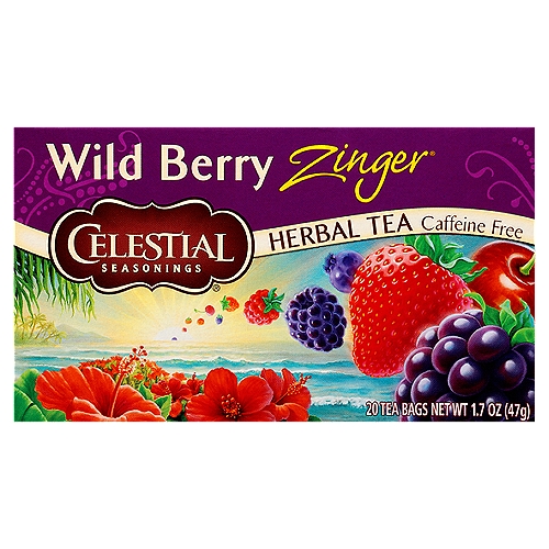Celestial Seasonings Wild Berry Zinger Herbal Tea Bags, 20 count, 1.7 oz