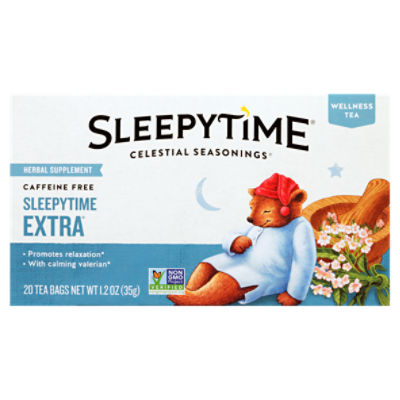 Celestial Seasonings Sleepytime Extra Wellness Tea Herbal Supplement, 20 count, 1.2 oz