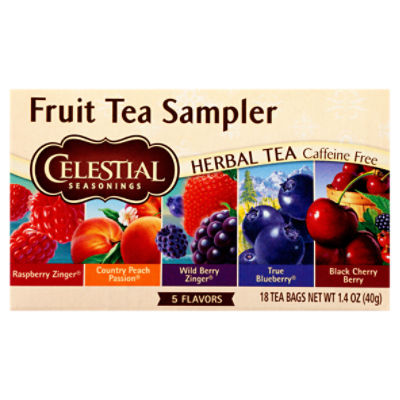 Celestial Seasonings 5 Flavors Fruit Tea Sampler Herbal Tea Bags, 18 count, 1.4 oz