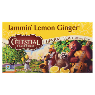 Celestial Seasonings® Jammin' Lemon Ginger® Caffeine Free Herbal Tea Bags 20 ct