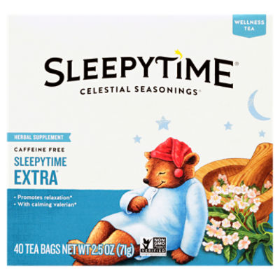 Celestial Seasonings® Sleepytime® Extra® Caffeine Free Herbal Supplement Tea Bags 40 ct Box