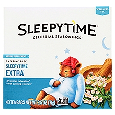 Celestial Seasonings® Sleepytime® Extra® Caffeine Free Herbal Supplement Tea Bags 40 ct Box, 2.5 Ounce
