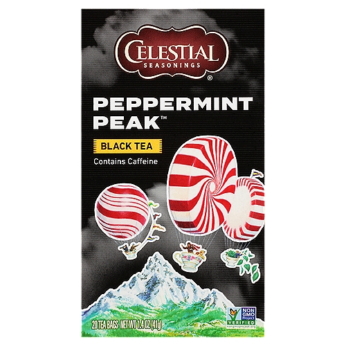Celestial Seasonings® Peppermint Peak™ Black Tea Bags 20 ct Box
Reach new and delicious heights with this blend of cool peppermint and rich black tea. We've added creamy milk thistle, carob and vanilla bean for a smooth finish. Let this uplifting black tea take you to the top of Peppermint Peak.