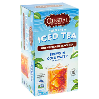 Celestial Seasonings Unsweetened Black Tea Cold Brew Iced, Tea Bags