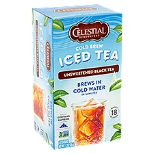Celestial Seasonings Unsweetened Black Tea Cold Brew Iced, Tea Bags, 1.2 Ounce
