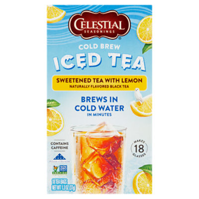 Celestial Seasonings Sweetened Tea with Lemon Cold Brew Iced Tea Bags, 18 count, 1.3 oz