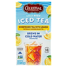 Celestial Seasonings Sweetened Tea with Lemon Cold Brew Iced Tea Bags, 18 count, 1.3 oz