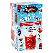 Celestial Seasonings Red, White & Blueberry Cold Brew Iced Tea Bags, 18 count, 1.1 oz