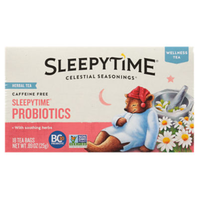 Celestial Seasonings Sleepytime Probiotics Herbal Tea Bags, 18 count, 0.89 oz