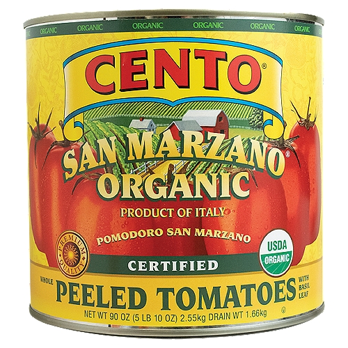 Distinct in flavor, these Cento San Marzano Tomatoes are grown in the Sarnese Nocerino area of Italy, renowned for its especially fruitful soil as a result of its proximity to Mount Vesuvius.nnThese San Marzano tomatoes are certified by an independent third-party agency and are produced with the proper method to ensure superior quality.