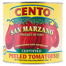 Cento San Marzano Certified Whole Peeled Tomatoes with Basil Leaf, 90 oz, 90 Ounce