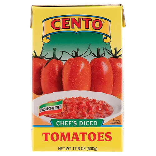 Cento Chef's Diced Tomatoes are the perfect quick and healthy base for any marinara, salsa or tomato-based soup. When it comes to the best tomato products, you can always “Trust Your Family with Our Family.''®