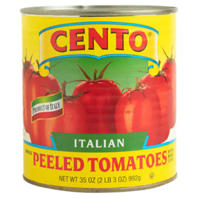 Cento Italian Whole Peeled Tomatoes with Basil Leaf, 35 oz