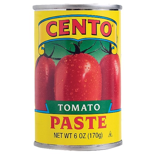 Cento Tomato Paste, 6 oz
A traditional blend of plump whole tomatoes picked at the peak of ripeness then softly ground into a thick, rich paste. A tasteful highlight to any home cooked soup or pasta sauce.