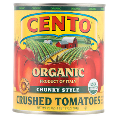 Cento Organic Chunky Style Crushed Tomatoes in Puree with Basil Leaf, 28 oz
